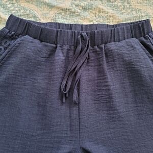 Navy Blue Drawstring Pants